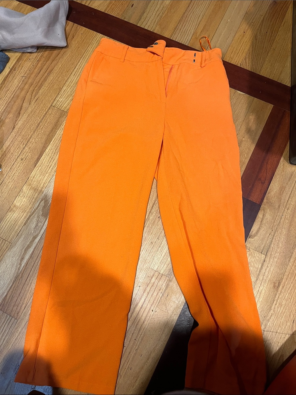 Bright Orange Straight-Leg Trousers